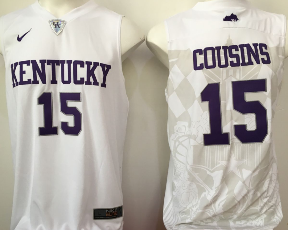 NCAA Men Kentucky Wildcats White #15 cousins